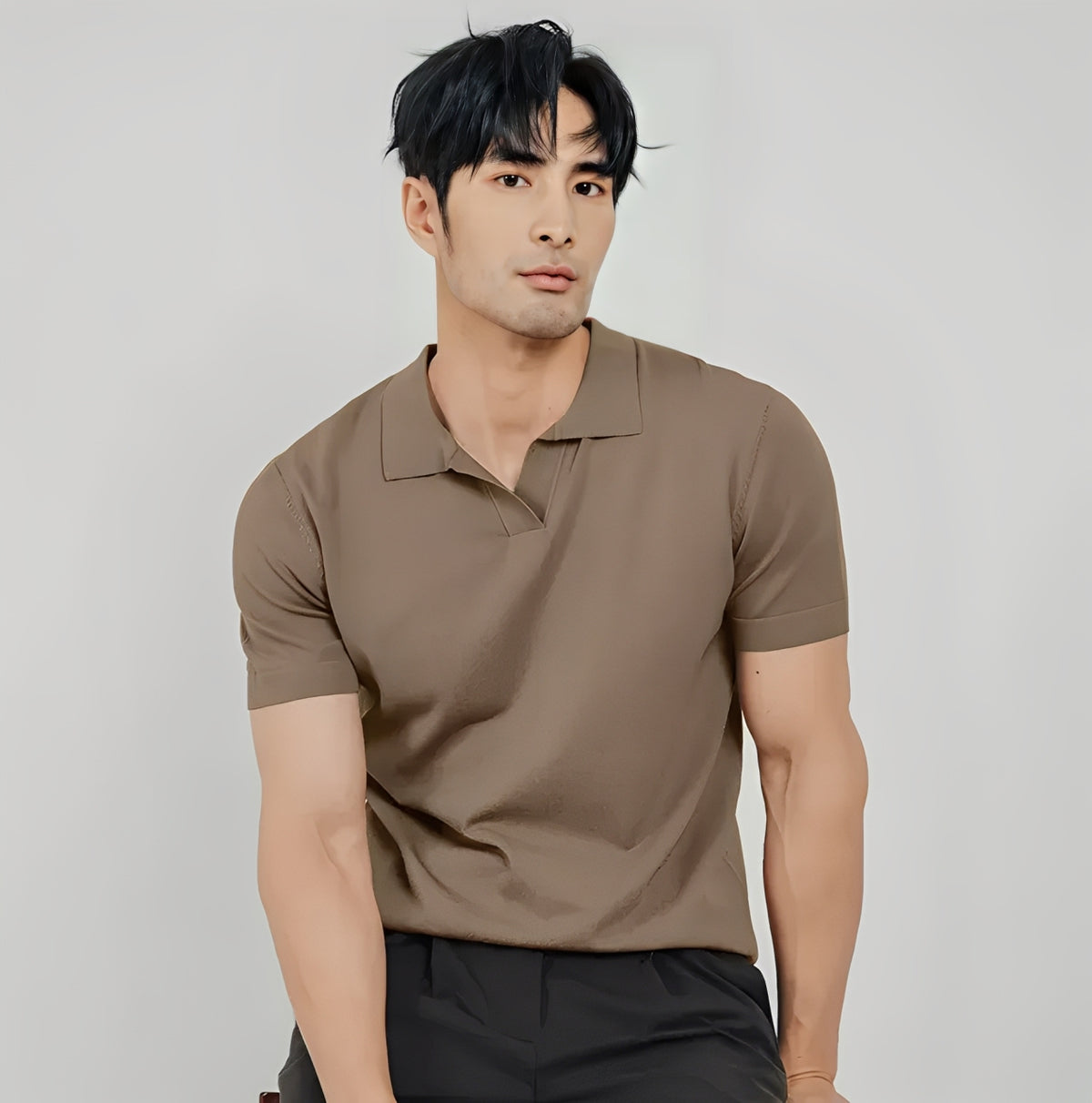 Classic Knit Lapel Polo Shirt