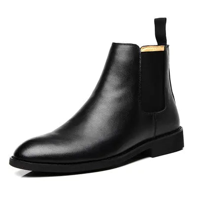 Elegant PU Leather Boots for Men - Winter Style